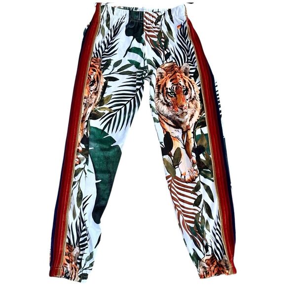 Aviator Nation Jungle Tiger Classic Velvet Stripe Sweatshirt Sweatpants Set S - Picture 6 of 11
